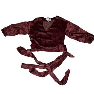 Cropped Tie Blouse